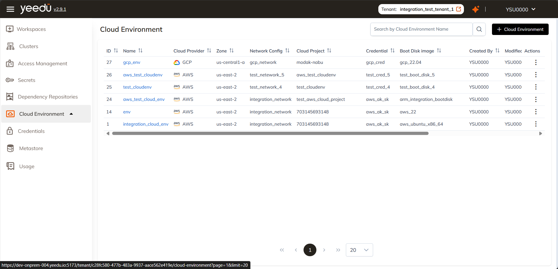 cloud-env-list